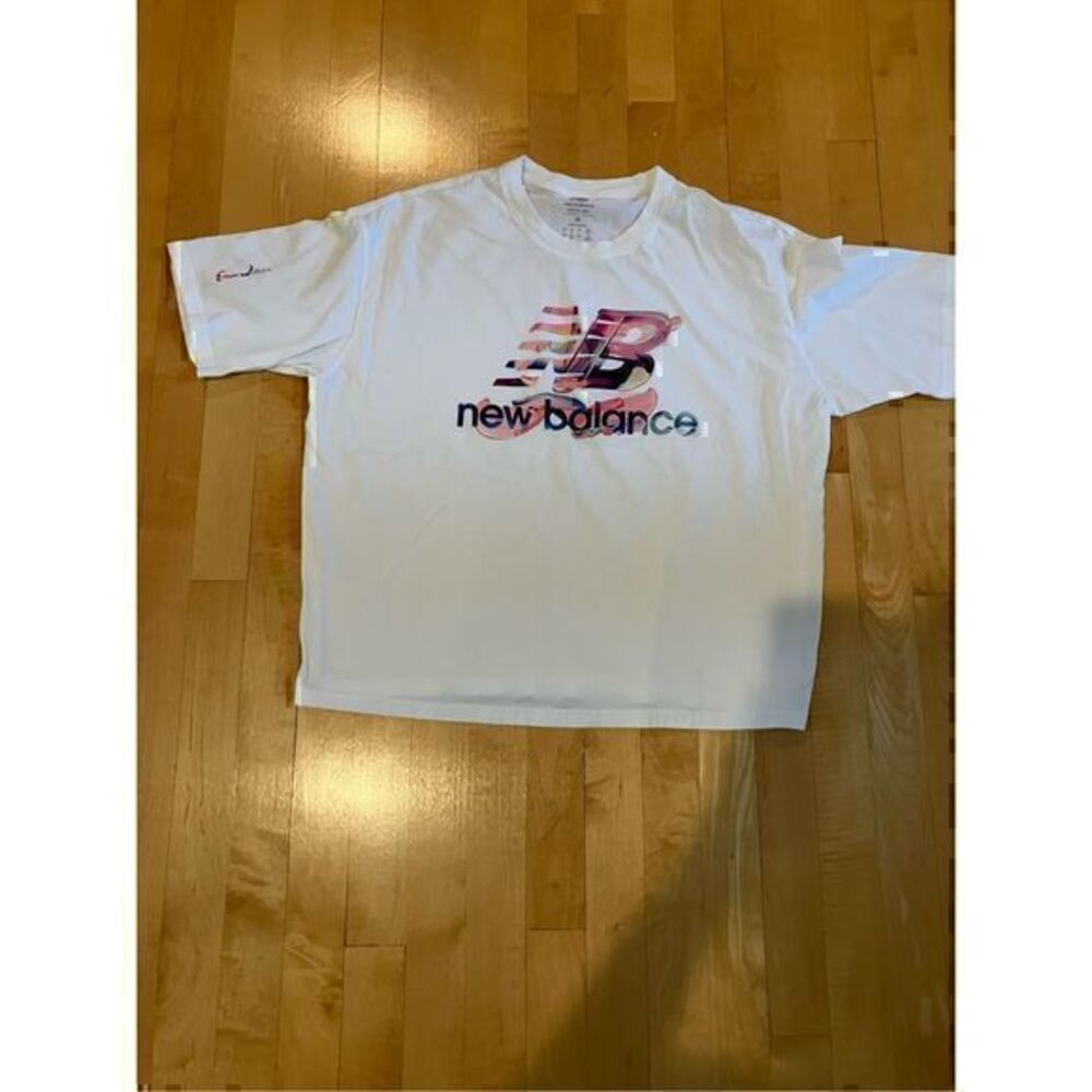 New Balance White Erin Loree T-Shirt, Medium NWOT